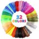 32 Colors 3D Pen PLA Filament Refills, Each Color 10 Feet, Total 320 feet, Pack with 4 Finger Caps by Mika3D